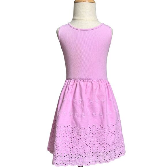 Gap Kids Factory Girls Sleeveless Pink Eyelet Detail A-Line Dress. XS. 4-5. 4.5. - Picture 1 of 8